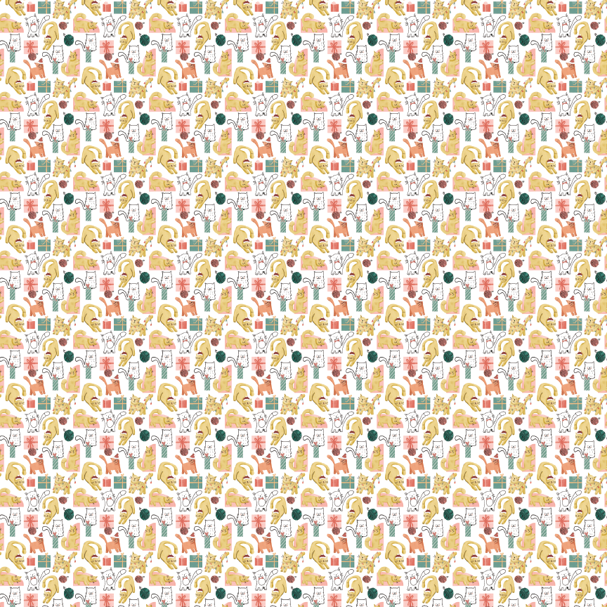 Meowy Christmas Pattern Acrylic Sheets - CMB Pattern Acrylic
